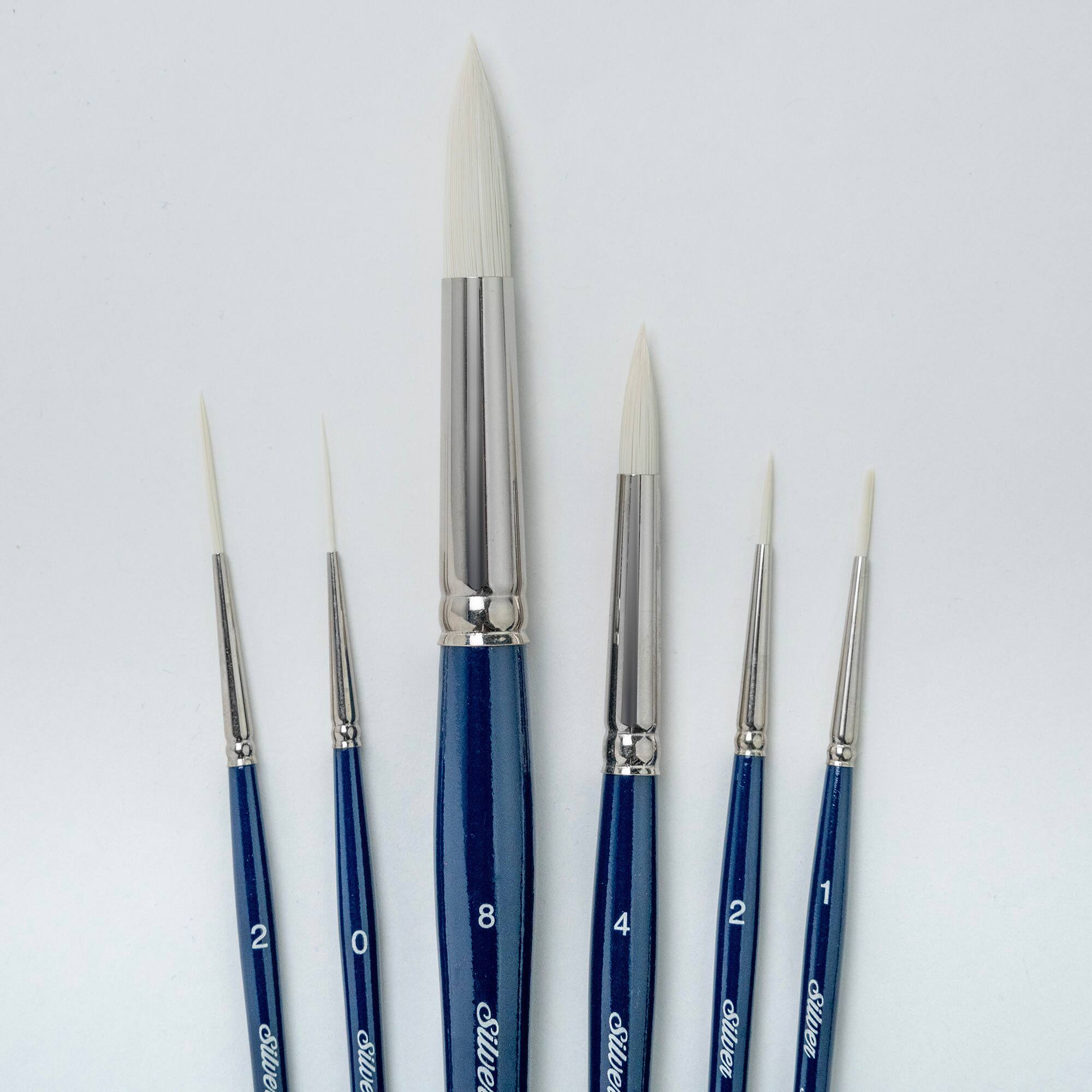 Silver Brush Limited Bristlon Short Handle Liner Brushes, Set of 6